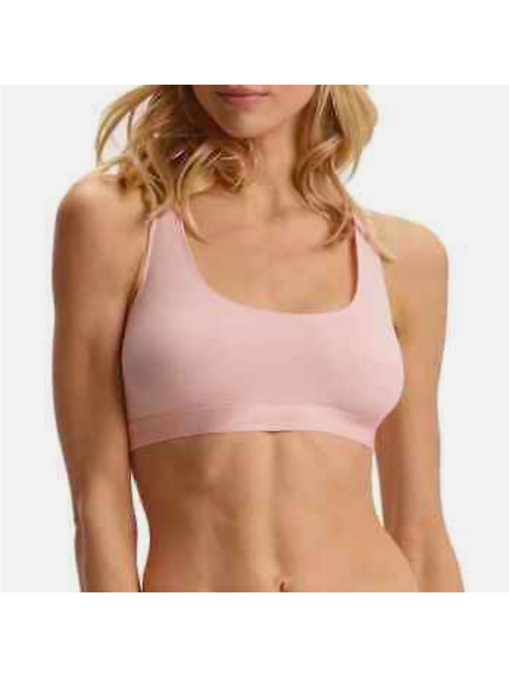 Commando Pima Micro Rib Cotton Racerback Bralette Bra in Apricot Size Small